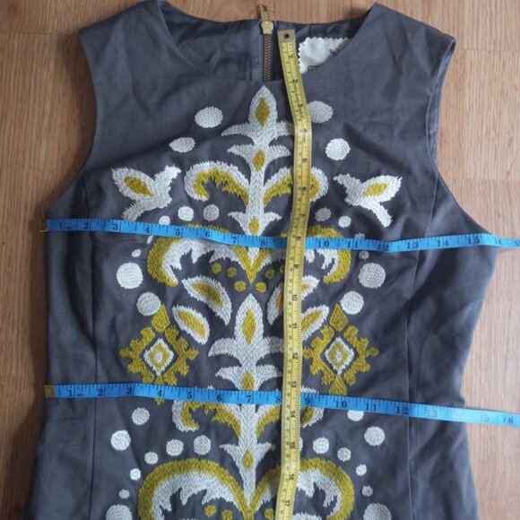 Tabitha Gray Grey Print Dress Size 2 - Picture 3 of 5